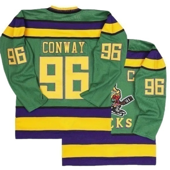 Men’s “Mighty Ducks” Inspired CHARLIE CONWAY Hockey Jersey - Size XL - NWOT - Picture 1 of 9